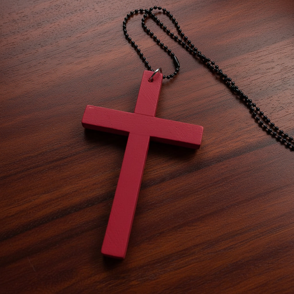 Collier croix de bois
