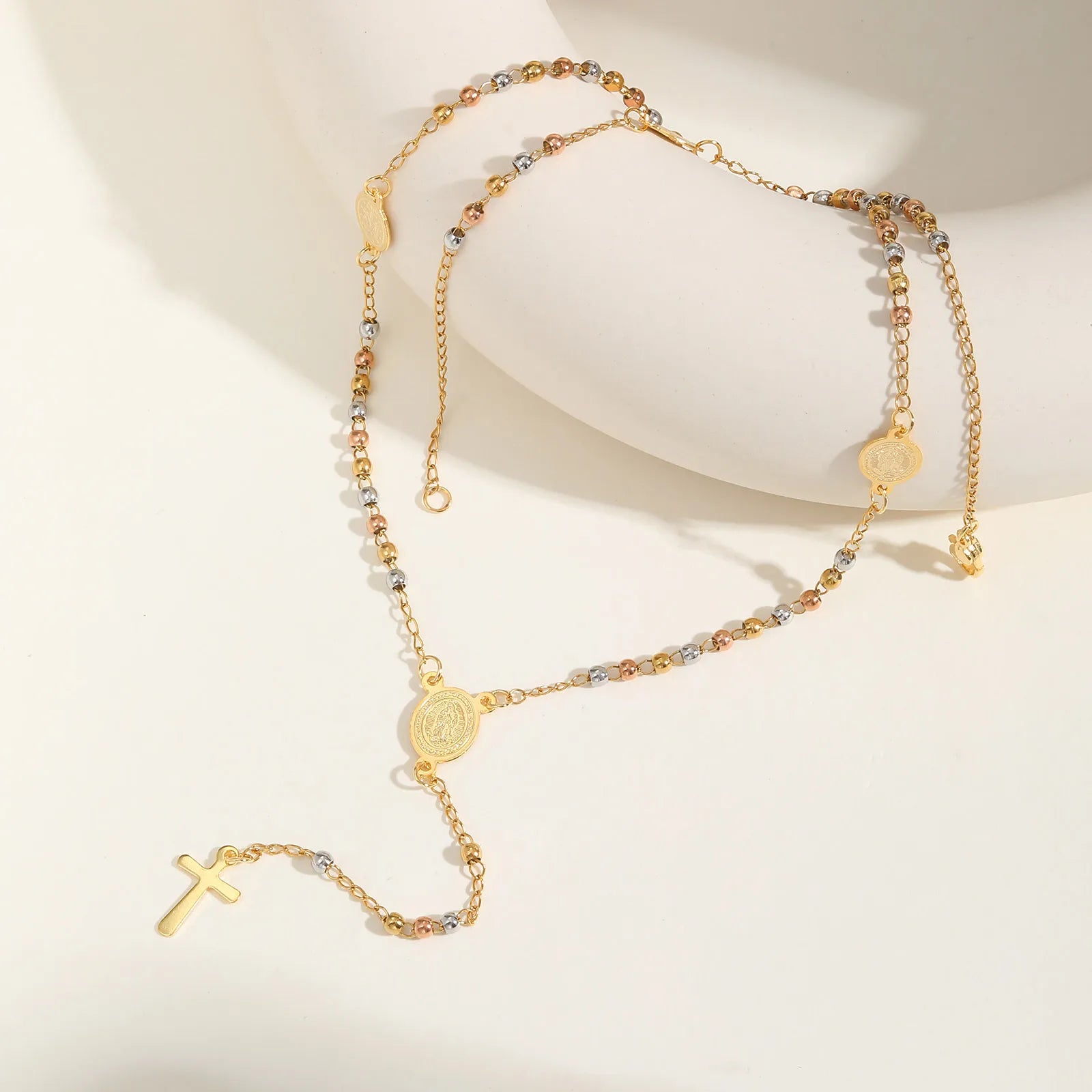 Collier croix et vierge