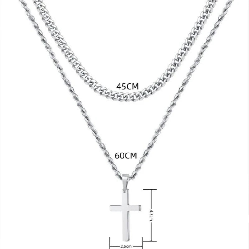 Collier croix homme
