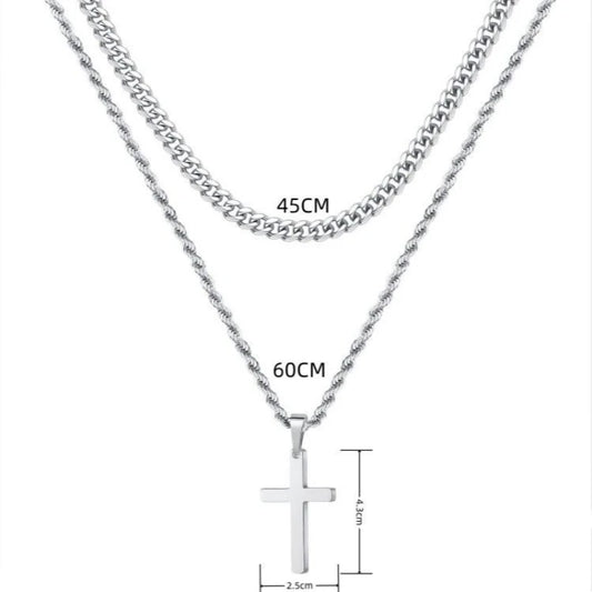 Collier croix homme