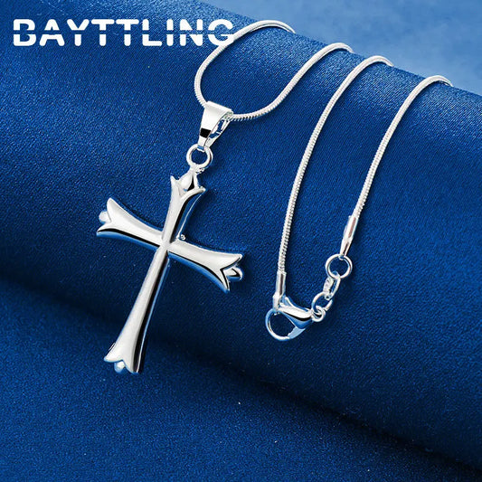 Collier croix homme argent