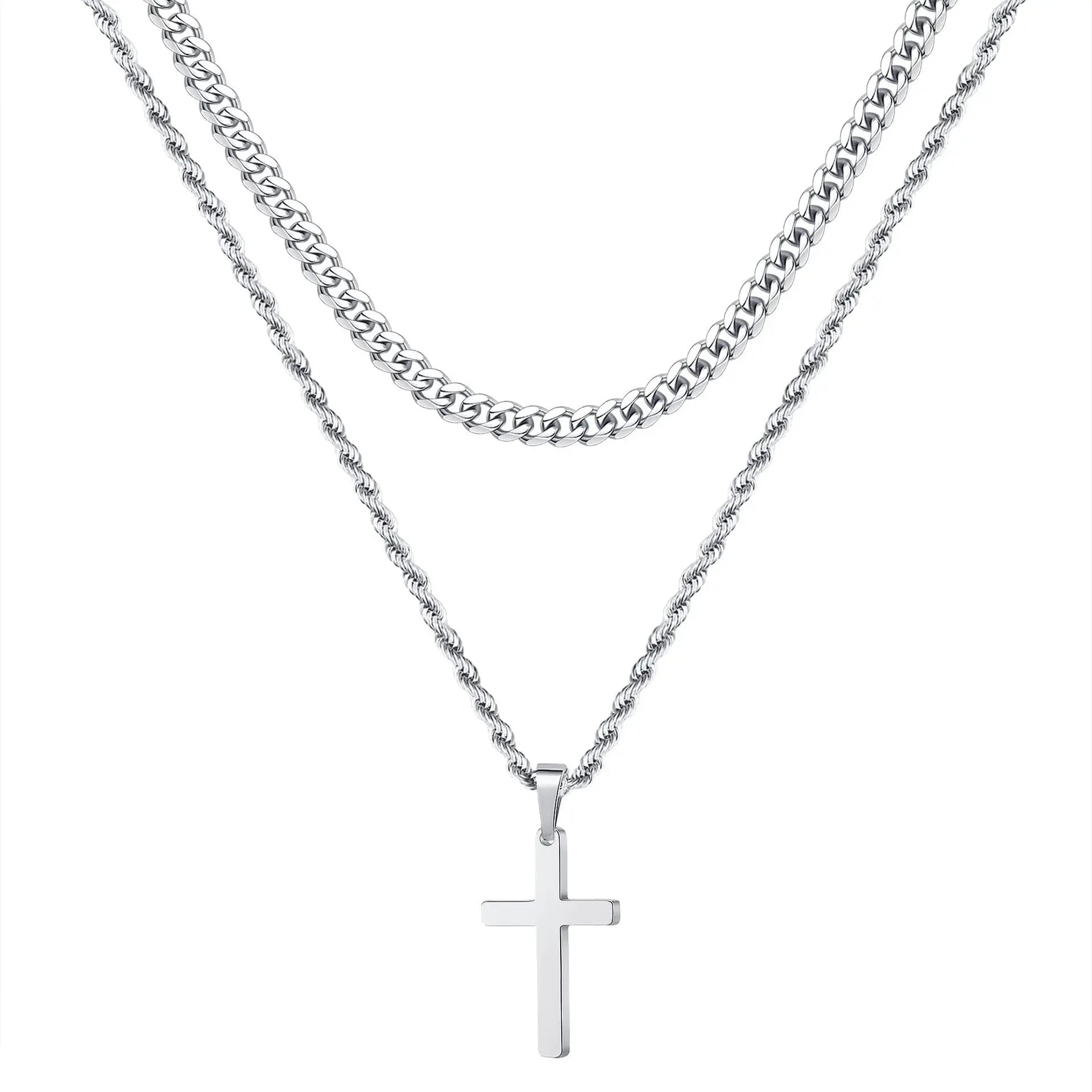 Collier croix homme