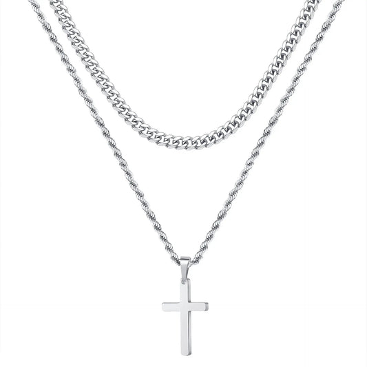 Collier croix homme