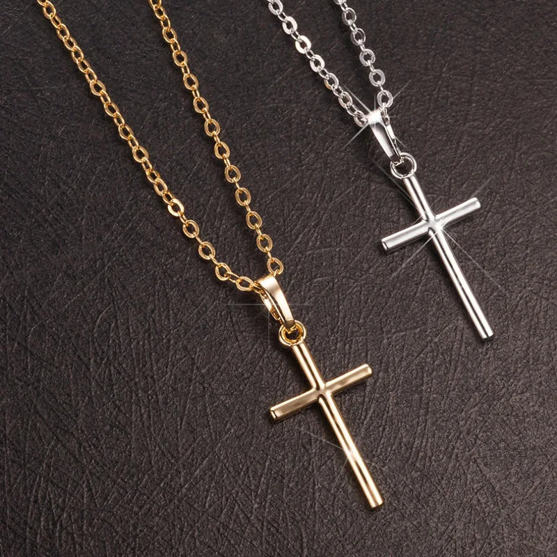 Collier croix homme or
