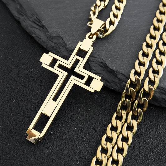 Collier croix long