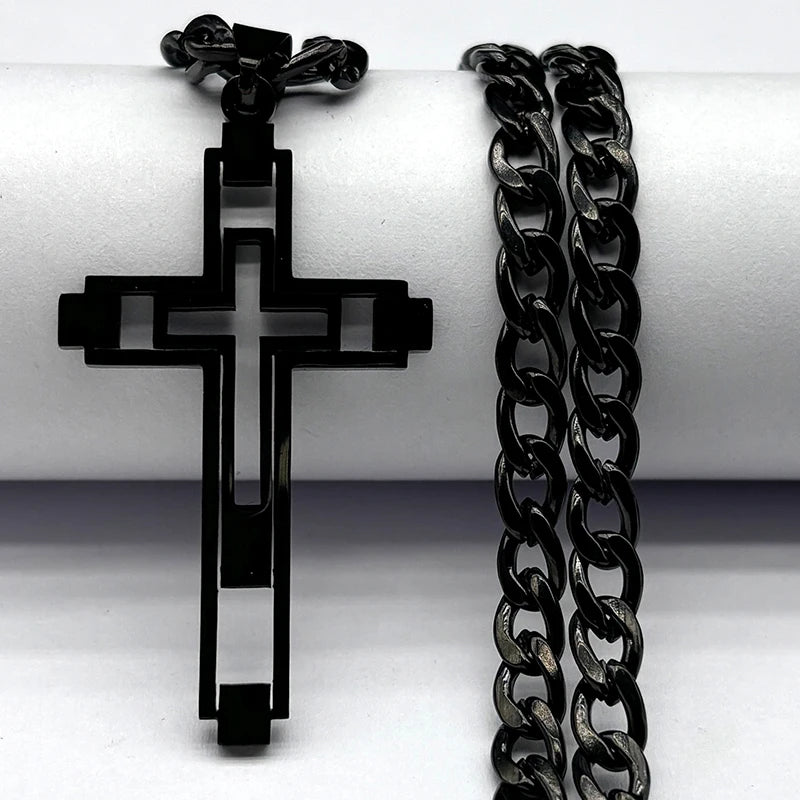 Collier croix long