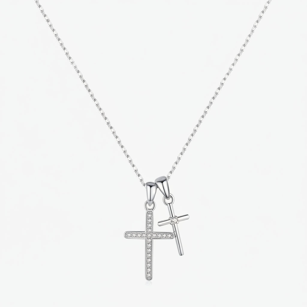 Collier double croix
