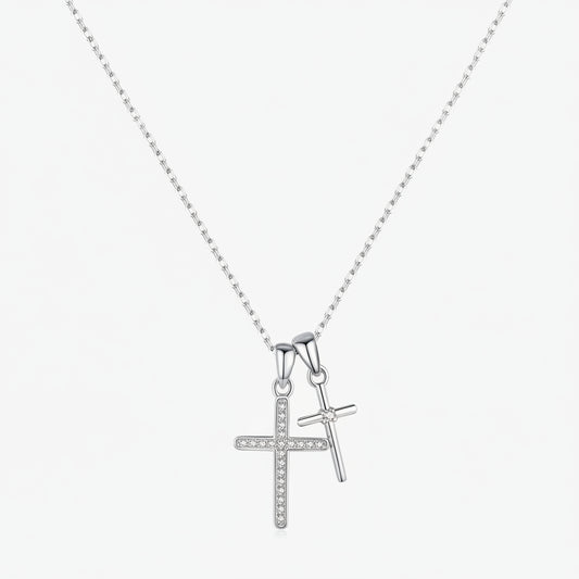 Collier double croix
