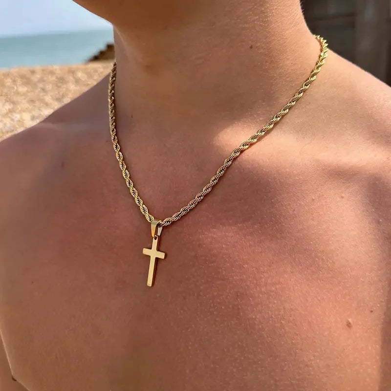 Croix catholique collier