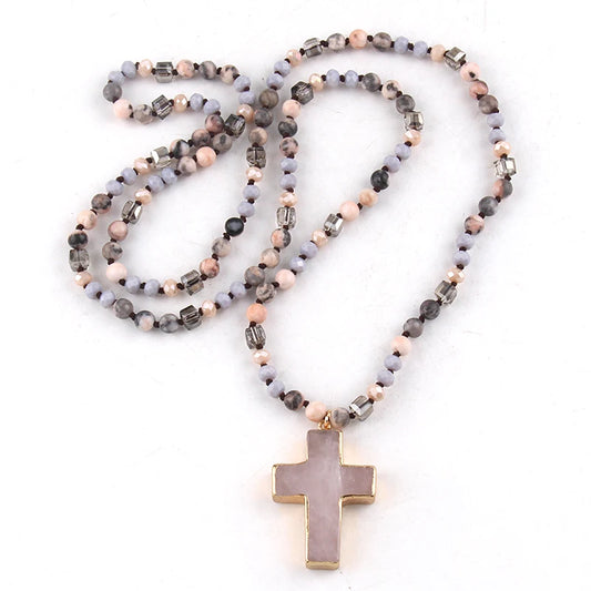 Croix nacre pendentif