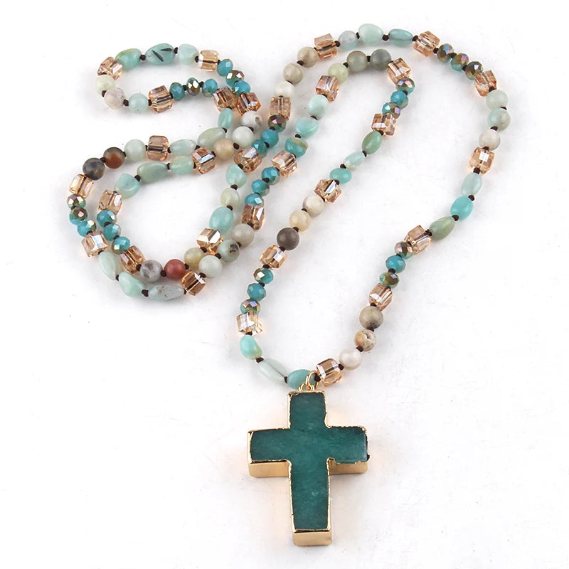 Croix nacre pendentif