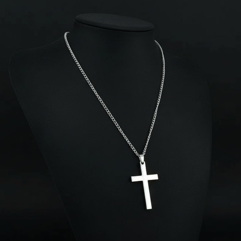 Pendentif croix acier inoxydable