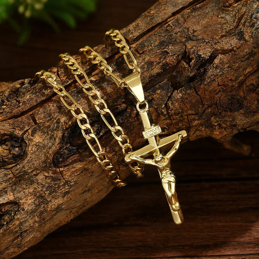 Pendentif croix plaqué or