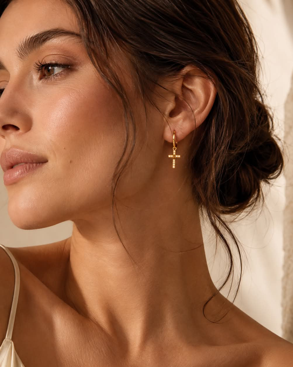boucles d'oreilles croix femme